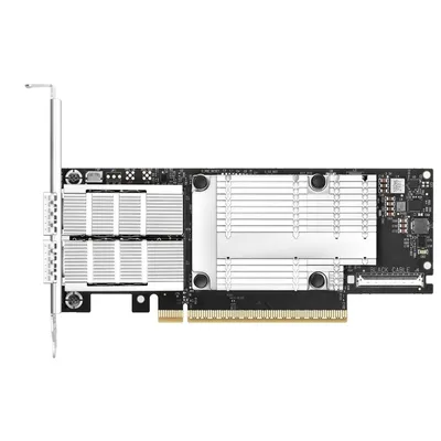 Сетевая карта Infiniband/ NVIDIA ConnectX-7 HHHL Adapter Card, 200GbE (default mode) / NDR200 IB, Dual-port QSFP112, PCIe 5.0 x16 with x16 PCIe extension option, Crypto D isabled, Secure Boot Enabled, Tall bracket