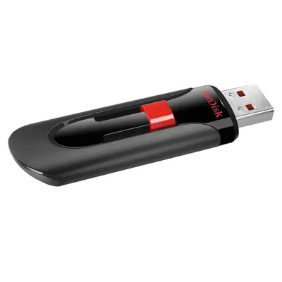 USB накопитель SanDisk - Cruzer Glide, USB Type A (USB 2.0), 64 ГБ, цвет чёрно-красный, SDCZ60-064G-B35