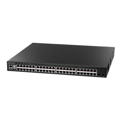 Коммутатор 48-портовый Edge-corE ECS4620-52T, 48 x GE + 2 x 10G SFP+ ports + 1 x expansion slot (for dual 10G SFP+ ports) L3 Stackable Switch, w/ 1 x RJ45 console port, 1 x USB type A storage port, RPU connector, Stack up to 4 units