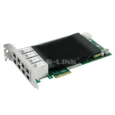 Сетевой адаптер WiFi PCIe LR-Link LRES2008PT, PCIe 2.1 x4, Intel i350, 8*RJ45 1G NIC Card, Dual Slot (302359)