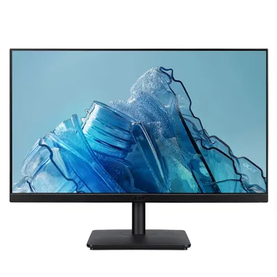 Монитор Acer V247YEbiv, 23.8", тип матрицы IPS, разрешение 1920х1080; яркость 250 кд/м2; контрастность 1000:1; время отклика 4 мс; частота обновления 100 Гц, угол обзора 178/178 °, интерфейсы: 1 HDMI, 1 VGA; VESA 100x100, вес 4,3 кг.