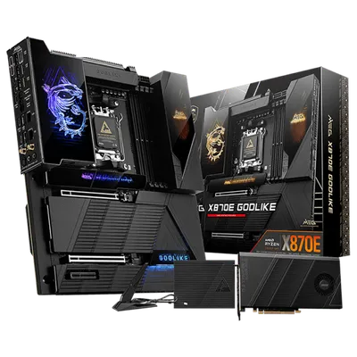 Материнская плата MSI MEG X870E GODLIKE X870E, AM5, 4*DDR5, 2*PCIEx16, 1*PCIEx4, 7*M.2, 7*TypeC, 8*USB3.2Gen2, 4*USB3.2Gen1, 4*USB2.0, 4*SATA3.0, 10G, 5G, 2*Type-C(DP), E-ATX, RTL