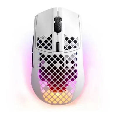 62608 - Компьютерная мышь, Steelseries, Aerox 3 Wireless (2022) Snow, 62608, Игровая, Оптическая, 18000 CPI, 6 кнопок, Подсветка RGB, Беcпроводная, 2.4 ГГц / Bluetooth 5,0, Белая