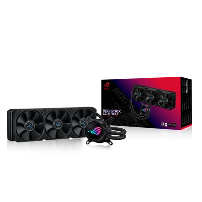 Система жидкостного охлаждения ASUS ROG STRIX LC III 360 черный, 120 мм, алюминий, 2200 об/мин, 36 дБ, 4 pin