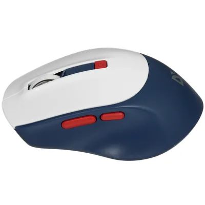 Мышь Defender 52249, беспроводная, Bluetooth/радиоканал, 3200dpi, белый/синий