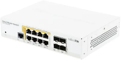 Коммутатор MikroTik CRS112-8P-4S-IN, 8×1GbE PoE, 4×SFP, настольный