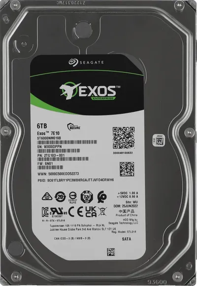Жесткий диск/ RECERTIFIED HDD Seagate SATA 6Tb Server Enterprise 7200 6Gb/s 256Mb DC18+ 1 year warranty (replacement ST6000NM019B, ST6000NM002A, ST6000NM021A, MG08ADA600E, HUS726T6TALE6L4, ST4000NM024B, ST4000NM000B, MG10ADA400E) RECERTIFIED