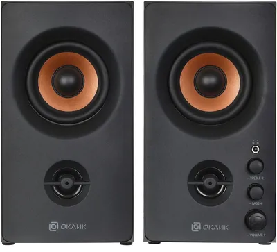 Колонки Oklick 1144741, OK-164 Black, 2×15 Вт, дерево