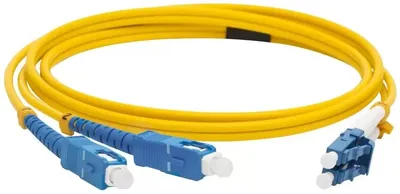 LAN-2LC-2SC/SU-3.0 Коммутационный шнур оптический Lanmaster Duplex SC/LC (UPC/UPC) OS2 9/125 LSZH Ø 3мм 3м цвет: жёлтый