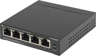 Коммутатор TP-Link TL-SG1005P, 4×PoE+, 65W PoE