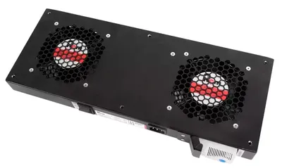 R-FAN-2T-9005 Вентиляторный модуль Rem R-FAN 230V 45х432х195 мм (ВхШхГ) вентиляторов: 2 86 дБ поток: 300 м3/ч для шкафов ЦМО Elbox цвет: чёрный (с терморегулятором)
