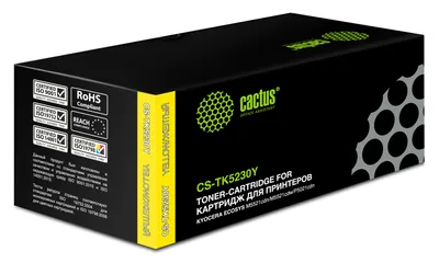 Картридж лазерный Cactus CS-TK5230Y TK-5230Y желтый (2200стр.) для Kyocera Ecosys M5521cdn/M5521cdw/P5021cdn/P5021cdw с чипом