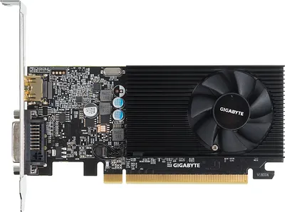 Видеокарта Gigabyte NVIDIA - GeForce GT 1030, PCI-E 3.0 16x, DDR4 2GB 64bit, 1x DVI-D, 1x HDMI, max 4096 x 2160 (4K), 150мм, Full Height, GV-N1030D4-2GL