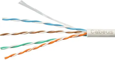 UTP-4P-Cat.5e-SOLID-GY-100 Кабель витая пара Cabeus UTP 4 пар. кат. 5е одножильный D 051 AWG24 PVC нг(А)-LS 1м (бухта 100м) внутренний цвет: серый