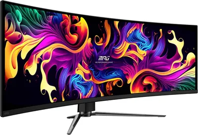 Монитор 49" MSI MPG 491CQPX QD-OLED 5120x1440, 240 Гц, 0.03 мс, 32:9, 250 кд/м², HDMI 2.1, DP 1.4a, 3.5 Jack, USB-C (98 Вт), USB Hub (2x USB 2.0), Adaptive-Sync, изогнутый экран, черный