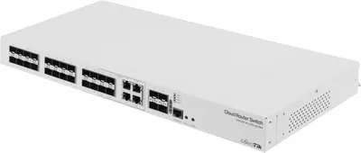 Маршрутизатор MIKROTIK CRS328-4C-20S-4S+RM Cloud Router Switch with 800 MHz CPU, 512MB RAM, 24x SFP cages, 4xSFP+ cages, 4x Combo ports (1xGbit LAN or SFP), RouterOS L5 or SwitchOS (dual boot), 1U rackmount case, Dual PSU RTL {6}