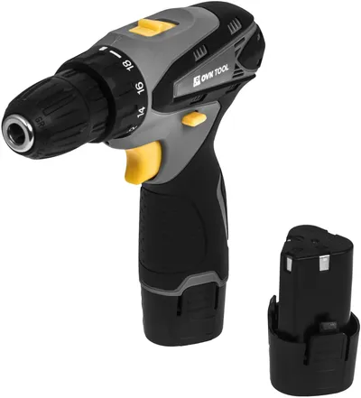 Дрель-шуруповерт Ovk Tools OTCS1AA-12V-1.5A, 12В, аккумуляторная, быстрозажимной патрон, кейс