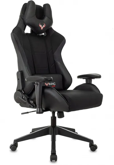 <085336> Кресло Zombie VIKING 4 AERO (текстиль/эко.кожа, мех. качания, крест. пластик, до 120 кг) Черый [VIKING 4 AERO BLACK]