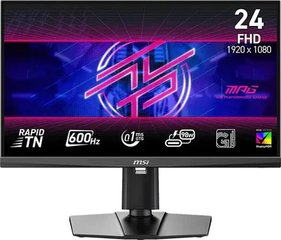 Монитор 24.1" MSI MPG 242R X60N  Rapid TN, 1920x1080, 600Hz, 0,1ms, 350сd/m, 1000:1, HDR10 | 2xHDMI(2.1), DP(1.4a), Type-C(PD-98W), 3xUSB2.0 | HAS, Pivot, Swivel, InPSU, Vesa 100, Black