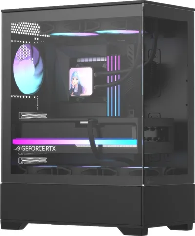 Корпус FORMULA CRYSTAL Z1 PLUS BLACK AR V2, Midi-Tower, ATX, без БП