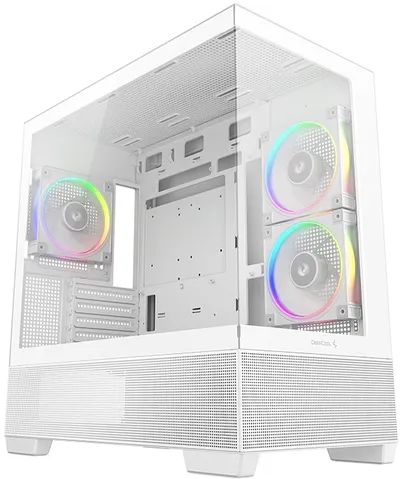корпус Deepcool CG380 3F WH без БП, боковое окно (панорама), 3x120mm ARGB PWM вентилятора, белый, mATX (R-CG380-WHAGM3-G)