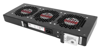 R-FAN-3T-9005 Вентиляторный модуль Rem R-FAN 230V 45х432х195 мм (ВхШхГ) вентиляторов: 3 130 дБ поток: 450 м3/ч для шкафов ЦМО Elbox цвет: чёрный (с терморегулятором)