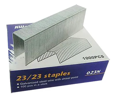 Скобы для степлера KW-TRIO 023N, 23/23, оцинкованные, 1000 шт.
