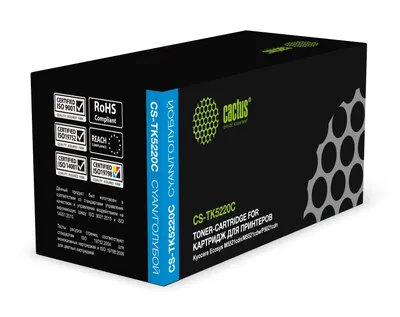 Картридж лазерный Cactus CS-TK5220C TK-5220C голубой (1200стр.) для Kyocera Ecosys M5521cdn/M5521cdw/P5021cdn/P5021cdw с чипом