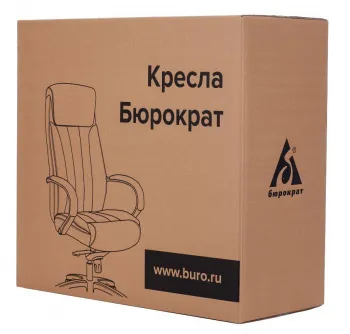 <084194> Кресло Бюрократ T-9908/WALNUT (кожа, мех. качания, крест. металл/дерево, до 120 кг) Черный [T-9908/WALNUT]