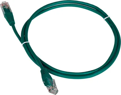 Патч-корд LANMASTER - TWT, UTP, кат. 5e, 2 x RJ-45, RJ-45 - RJ-45, ПВХ, зелёный, 0.15 м, с заливными колпачками, TWT-45-45-0.15-GN