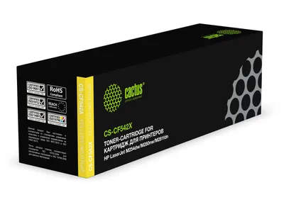 Картридж лазерный Cactus CS-CF542X, желтый, для HP LJ M254dw/M280nw/M281fdn