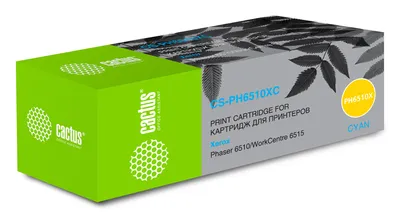 Тонер-картридж CACTUS - Phaser 6510 / WorkCentre 6515, Лазерный, Голубой, 4300стр, аналог Xerox 106R03693, CS-PH6510XC