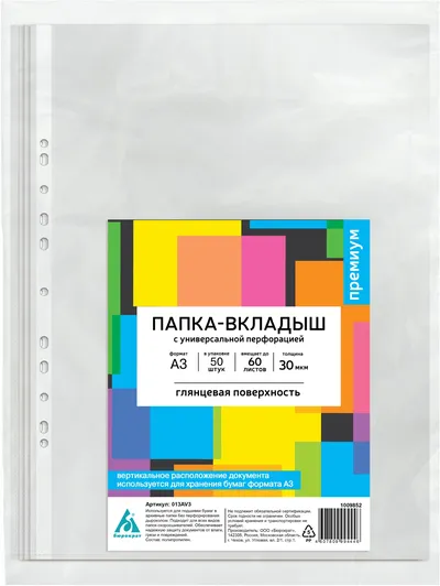 Файл Бюрократ 013AV3, A3, 35мкм, глянцевый