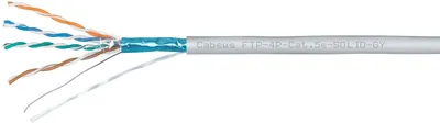 кабель Cabeus FTP-4P-Cat.5e-SOLID-GY Кабель витая пара экранированная FTP (F/UTP), категория 5e, 4 пары (24 AWG), одножильный, экран - фольга (305 м), PVC нг(А)-LS