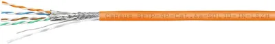 Кабель витая пара, категория 6a (10GBE) S/FTP, 4 пары (23 AWG),  LSZH Cabeus SFTP-4P-Cat.6a-SOLID-IN-LSZH Кабель витая пара, категория 6a (10GBE) S/FTP, 4 пары (23 AWG), одножильный (solid), каждая пара в экране, общий экран - сетка, LSZH, нг(А)-HF, (305 м)