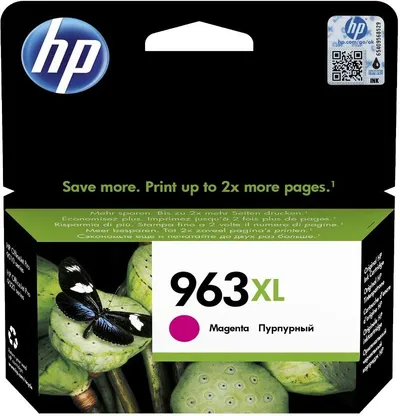 Картридж струйный HP 963XL 3JA28AE пурпурный увеличенной емкости (1600 стр) для HP OfficeJet Pro 901x/902x