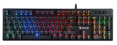 <103111> Клавиатура проводная A4Tech Bloody B500N Rainbow Led (плунжерная) черный [B500N]