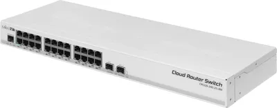 Коммутатор Управляемый Mikrotik - Cloud Router Switch 326-24G-2S+RM, Layer 3, 24-1GbE, 2-SFP+, ROM-16MB, RAM-512MB, RouterOS/SwitchOS L6, SNMP, Web, в стойку, белый, CRS326-24G-2S+RM