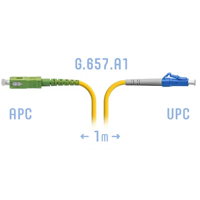 Патчкорд оптический LC/UPC-SC/APC SM G.657.A1 1 метр