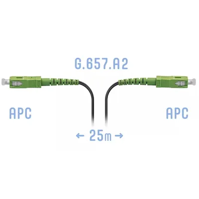 Патчкорд оптический FTTH SC/APC, кабель 604-04-01, 25 метров