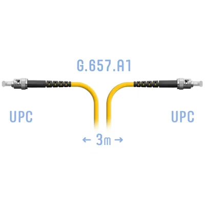 Патч-корд оптический SNR, ST/UPC-ST/UPC, 3м, LSZH, желтый (SNR-PC-ST/UPC-A-3m)
