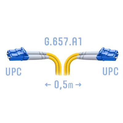 BO-PC-LC/UPC-DPX-A-0.5m  Патчкорд оптический B-Optix LC/UPC SM G.657.A1  Duplex 0,5 метра