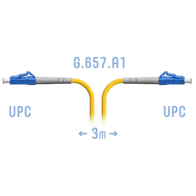 Патч-корд оптический SNR SNR-PC-LC/UPC-A 3m, LC/UPC-LC/UPC, 3м, симплекс