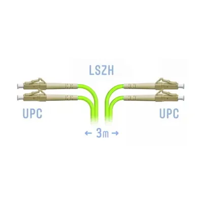 Патч-корд оптический SNR, LC/UPC-LC/UPC, 3м, зеленый (SNR-PC-LC/UPC-MM5-DPX-3m (2,0))
