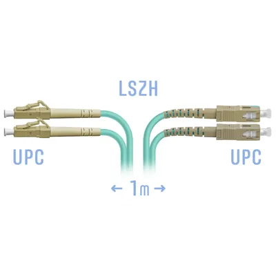Патч-корд оптический SNR, LC/UPC-SC/UPC MM Duplex, 1м (SNR-PC-LC/UPC-SC/UPC-MM-DPX-1m)
