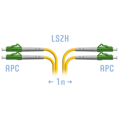 Патчкорд оптический LC/APC SM Duplex 1 метр