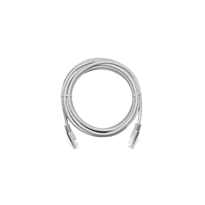 Коммутационный шнур NETLAN U/UTP 4 пары, Кат.5е (Класс D), 100МГц, 2хRJ45/8P8C, T568B, заливной, многожильный, BC (чистая медь), PVC нг(B), серый, 1м, уп-ка 10шт.