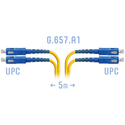 Патч-корд оптический SNR, SC/UPC-SC/UPC, 5м, желтый (SNR-PC-SC/UPC-DPX-A-5m)