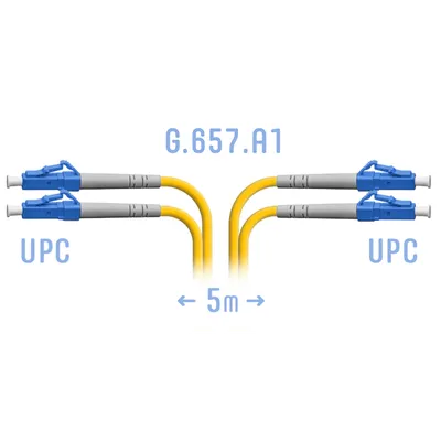 Патч-корд оптический SNR, LC/UPC-LC/UPC, 5м, желтый (SNR-PC-LC/UPC-DPX-A-5m)
