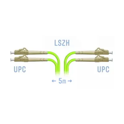 Патч-корд оптический SNR, LC/UPC-LC/UPC, 5м, зеленый (SNR-PC-LC/UPC-MM5-DPX-5m (2,0))